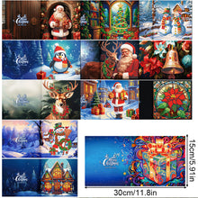 Load image into Gallery viewer, 12Pcs Christmas Santa Claus Special Shape Diamond Panting Greeting Card