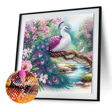 Load image into Gallery viewer, Diamond Painting - Partial Special Shaped - Peacock and Flowers (30*30CM)
