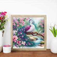 Load image into Gallery viewer, Diamond Painting - Partial Special Shaped - Peacock and Flowers (30*30CM)