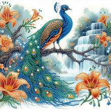 Load image into Gallery viewer, Diamond Painting - Partial Special Shaped - Peacock and Flowers (30*30CM)