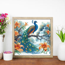 Load image into Gallery viewer, Diamond Painting - Partial Special Shaped - Peacock and Flowers (30*30CM)