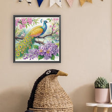 Load image into Gallery viewer, Diamond Painting - Partial Special Shaped - Peacock and Flowers (30*30CM)