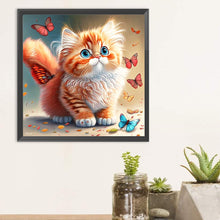 Load image into Gallery viewer, Diamond Painting - Full Round - Butterfly cat (30*30CM)