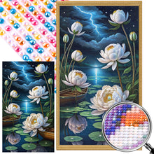 Load image into Gallery viewer, AB Diamond Painting - Full Round - Lotus pond in the moonlight (40*70CM)