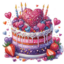Load image into Gallery viewer, Diamond Painting - Partial Special Shaped - Heart Cake (30*30CM)