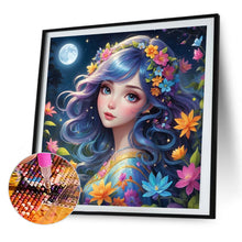 Load image into Gallery viewer, AB Diamond Painting - Full Round - Beautiful girl at night (40*40CM)