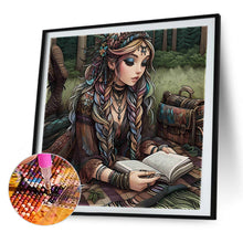 Load image into Gallery viewer, AB Diamond Painting - Full Round - Reading girl in the forest (40*40CM)