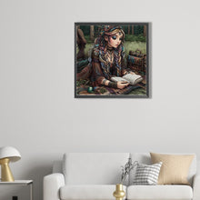 Load image into Gallery viewer, AB Diamond Painting - Full Round - Reading girl in the forest (40*40CM)