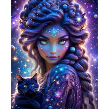 Load image into Gallery viewer, AB Diamond Painting - Full Round - Star lady and cat (40*50CM)