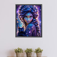 Load image into Gallery viewer, AB Diamond Painting - Full Round - Star lady and cat (40*50CM)