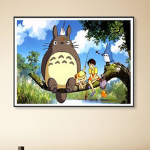 Load image into Gallery viewer, Diamond Painting - Full Round - Totoro sitting on a tree (50*40CM)