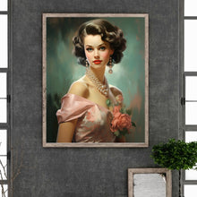 Load image into Gallery viewer, Diamond Painting - Full Round - Vintage girl (40*50CM)