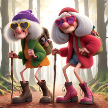 Load image into Gallery viewer, Diamond Painting - Full Round - Mountain climbing old lady Milk (30*30CM)