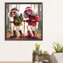 Load image into Gallery viewer, Diamond Painting - Full Round - Mountain climbing old lady Milk (30*30CM)