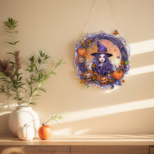 Load image into Gallery viewer, Halloween Pumpkin 5D DIY Diamond Painting Wreath Pendant for Garden Window Decor