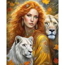 Load image into Gallery viewer, Diamond Painting - Full Round - Lion and Girl (40*50CM)