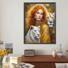 Load image into Gallery viewer, Diamond Painting - Full Round - Lion and Girl (40*50CM)