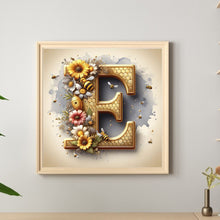 Load image into Gallery viewer, Diamond Painting - Full Round - Bee and flower alphabet E (30*30CM)
