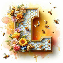 Load image into Gallery viewer, Diamond Painting - Full Round - Bee and flower alphabet L (30*30CM)