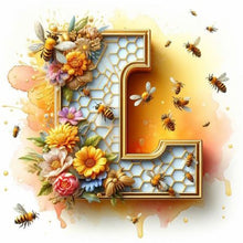 Load image into Gallery viewer, Diamond Painting - Full Round - Bee and flower alphabet L (30*30CM)