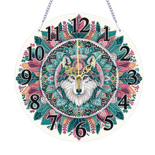 Load image into Gallery viewer, Acrylic Special Shaped Wolf 5D Diamond Painting Hanging Clock Art Craft