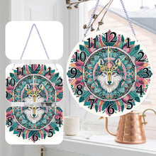 Load image into Gallery viewer, Acrylic Special Shaped Wolf 5D Diamond Painting Hanging Clock Art Craft