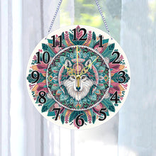 Load image into Gallery viewer, Acrylic Special Shaped Wolf 5D Diamond Painting Hanging Clock Art Craft