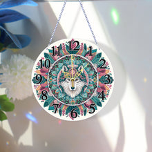 Load image into Gallery viewer, Acrylic Special Shaped Wolf 5D Diamond Painting Hanging Clock Art Craft