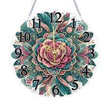 Load image into Gallery viewer, Acrylic Special Shaped Rose 5D Diamond Painting Hanging Clock Art Craft