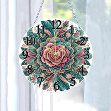Load image into Gallery viewer, Acrylic Special Shaped Rose 5D Diamond Painting Hanging Clock Art Craft