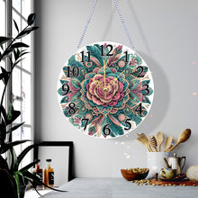 Load image into Gallery viewer, Acrylic Special Shaped Rose 5D Diamond Painting Hanging Clock Art Craft