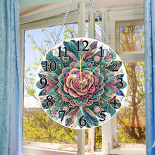 Load image into Gallery viewer, Acrylic Special Shaped Rose 5D Diamond Painting Hanging Clock Art Craft