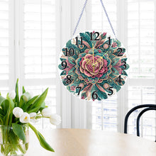 Load image into Gallery viewer, Acrylic Special Shaped Rose 5D Diamond Painting Hanging Clock Art Craft