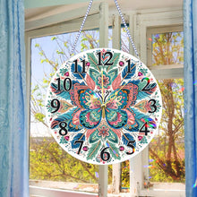 Load image into Gallery viewer, Acrylic Special Shaped Butterfly 5D Diamond Painting Hanging Clock Art Craft