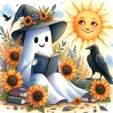 Load image into Gallery viewer, AB Diamond Painting - Full Round - Halloween ghost and black crow (40*40CM)