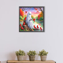 Load image into Gallery viewer, AB Diamond Painting - Full Round - Halloween ghost and cardinal (40*40CM)