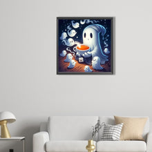 Load image into Gallery viewer, AB Diamond Painting - Full Round - Halloween ghosts line up for tea (40*40CM)