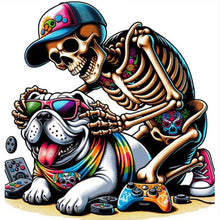 Load image into Gallery viewer, AB Diamond Painting - Full Round - Halloween skull and dog (40*40CM)