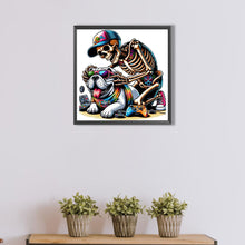 Load image into Gallery viewer, AB Diamond Painting - Full Round - Halloween skull and dog (40*40CM)