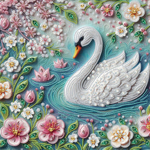 Load image into Gallery viewer, Diamond Painting - Partial Special Shaped - White swan (40*40CM)