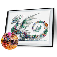 Load image into Gallery viewer, Diamond Painting - Partial Special Shaped - Silver dragon (30*40CM)