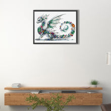 Load image into Gallery viewer, Diamond Painting - Partial Special Shaped - Silver dragon (30*40CM)