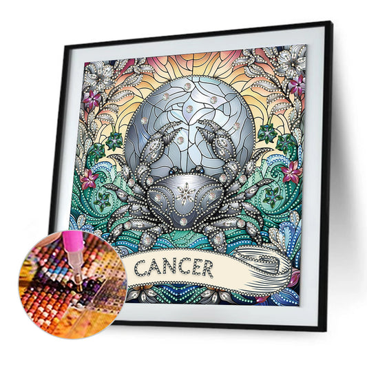 Diamond Painting - Partial Special Shaped - Zodiac Cancer (30*30CM)