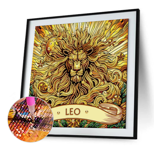 Diamond Painting - Partial Special Shaped - Zodiac Leo (30*30CM)