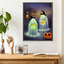 Load image into Gallery viewer, Diamond Painting - Full Round - Halloween Pumpkin Ghost (30*40CM)