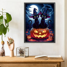 Load image into Gallery viewer, Diamond Painting - Full Round - Halloween Pumpkin Black Cat (30*40CM)