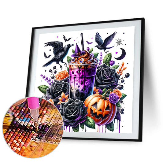 Diamond Painting - Full Round - Iced Coffee and Black Rose (40*40CM)