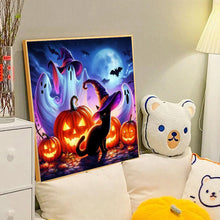 Load image into Gallery viewer, Diamond Painting - Full Round - Halloween Pumpkin Black Cat (40*40CM)