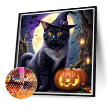 Load image into Gallery viewer, Diamond Painting - Full Round - Halloween Pumpkin Black Cat (40*40CM)
