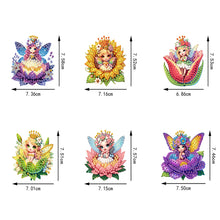 Load image into Gallery viewer, 6Pcs Acrylic Special Shape Cute Girls Fridge Stickers Diamond Art Magnets Decals